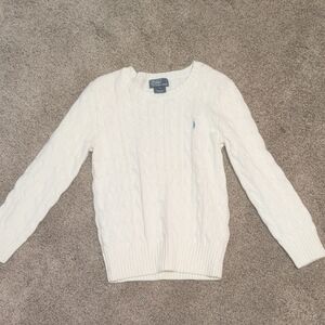 Polo by Ralph Lauren Girl's White Cable Knit Sweater